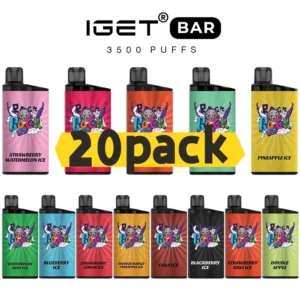 IGET_Bar_20pack.webp IGET Bar 3500 Puffs 20 pack Multiple flavors
